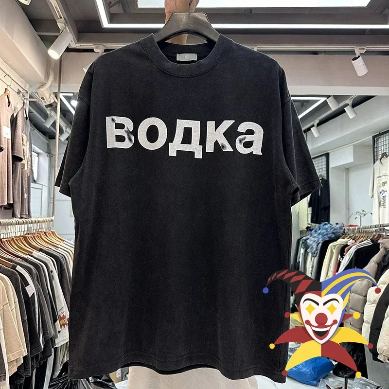

Washed Vodka Russian Printing T Shirt Men Women T-shirt Top Tees