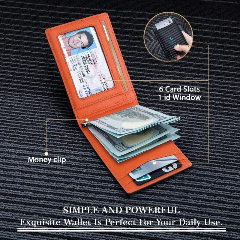 RFID 도난 방지 카드홀더 탄소 섬유 멀티 카드홀더 동전 지갑, 남성용 신용카드 홀더 카드홀더 고급 극세사 지갑