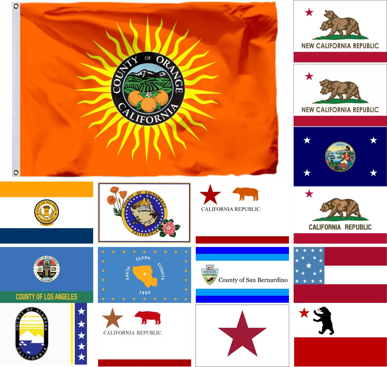 

USA Orange County California Flag 90x150cm Santa Clara 3x5ft US Guanica American United States Flags Los Angeles County Banners