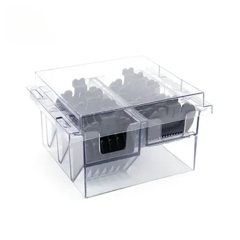 Organizador de cuchillas de plástico, caja de almacenamiento de peine con límite de guía de 8 cuchillas, soporte para peine, herramienta de peluquería y peluquero