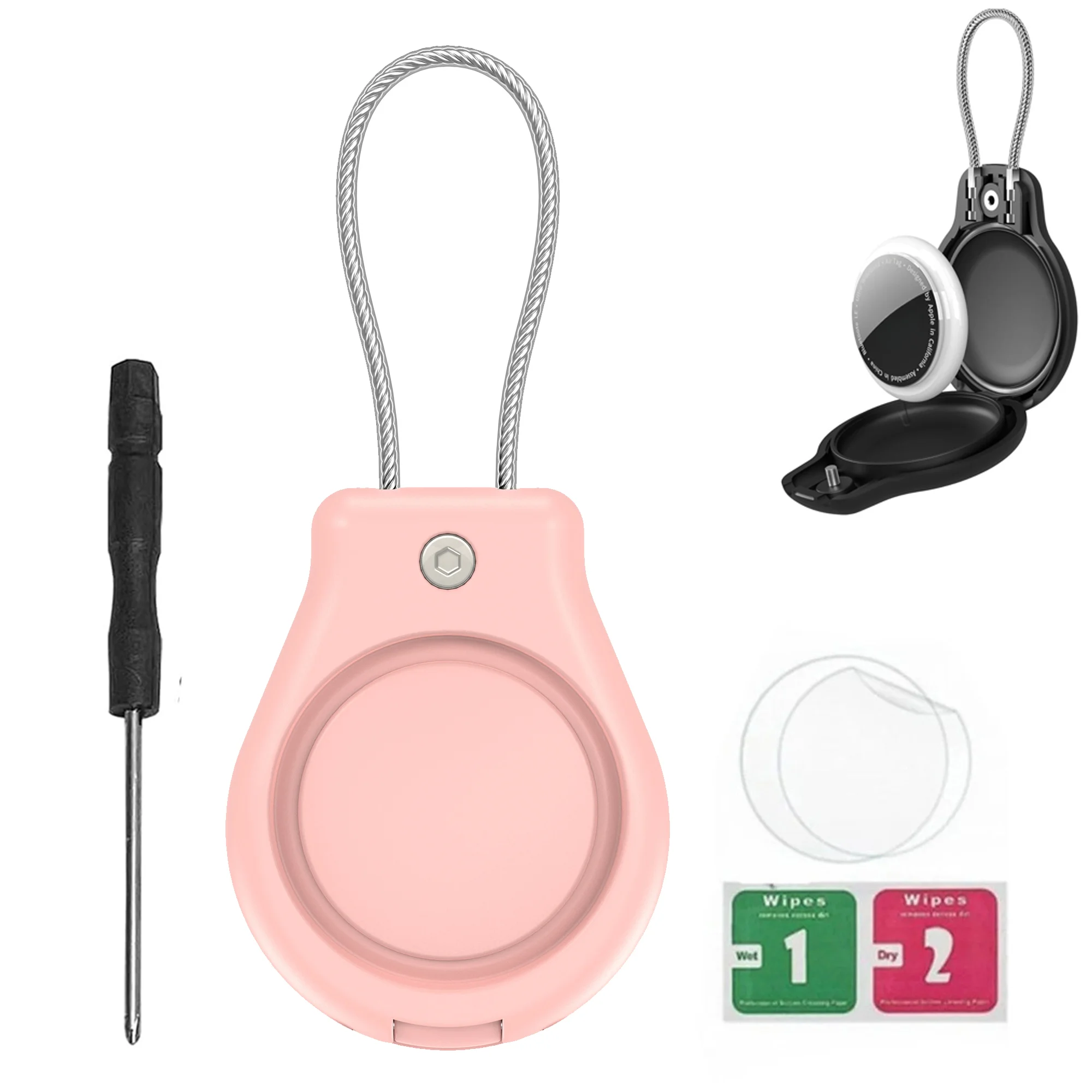 Sturdy Aluminum Alloy Keychain with Protective Cover and Carabiner Attachment