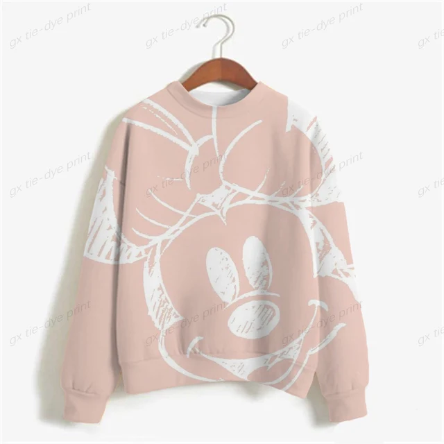 Disney Mickey Mouse Mickey Minnie 3D Cute Kawaii Sweatshirt Sweatshirt Women s Round Neck Long Sleeve Women s Korean Sweater Y2K