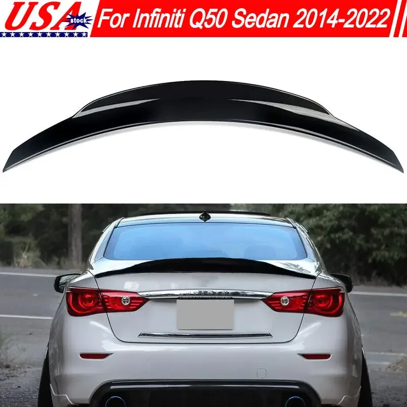 

Спойлер для багажника Duckbill Highkick в стиле PSM глянцевый черный для Infiniti Q50 2014-2022