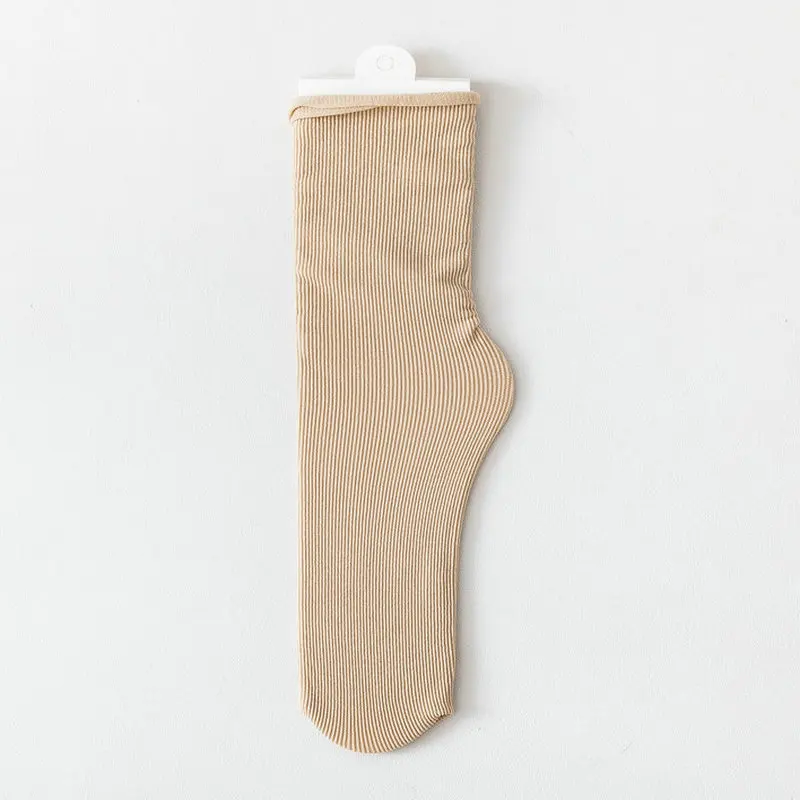2Pair Summer Women Socks Solid Color Cute Velvet Loose Knitting Nylon Thin Spring Female Socks Tube Soft Long Stockings
