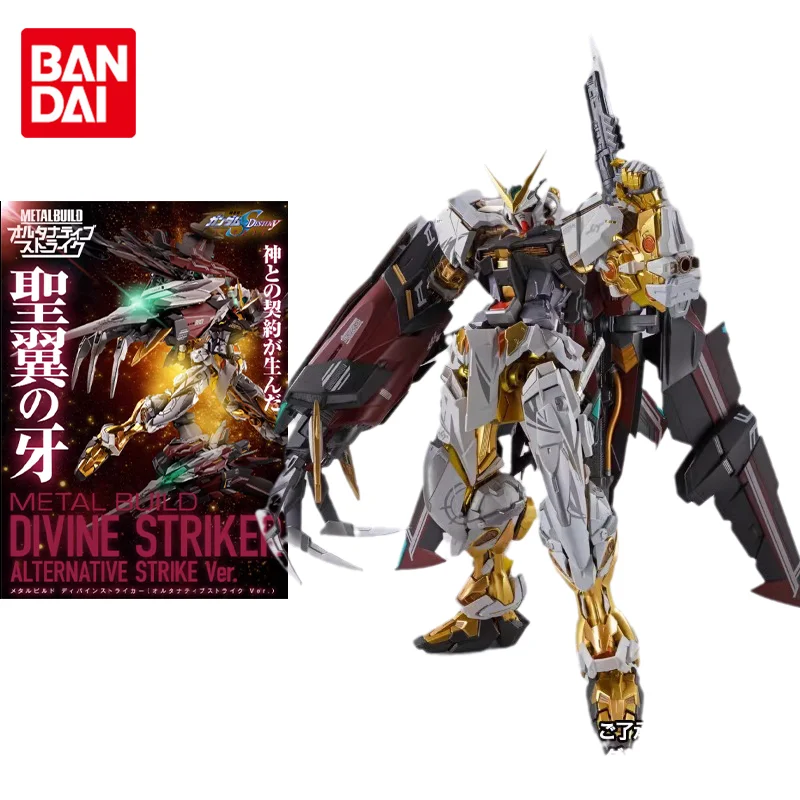 Bandai Gundam Model Kit Anime Figure Metal Build Seed Divine Striker Alternativa Strike Ver. Action Figures Giocattoli Regali Per Bambini