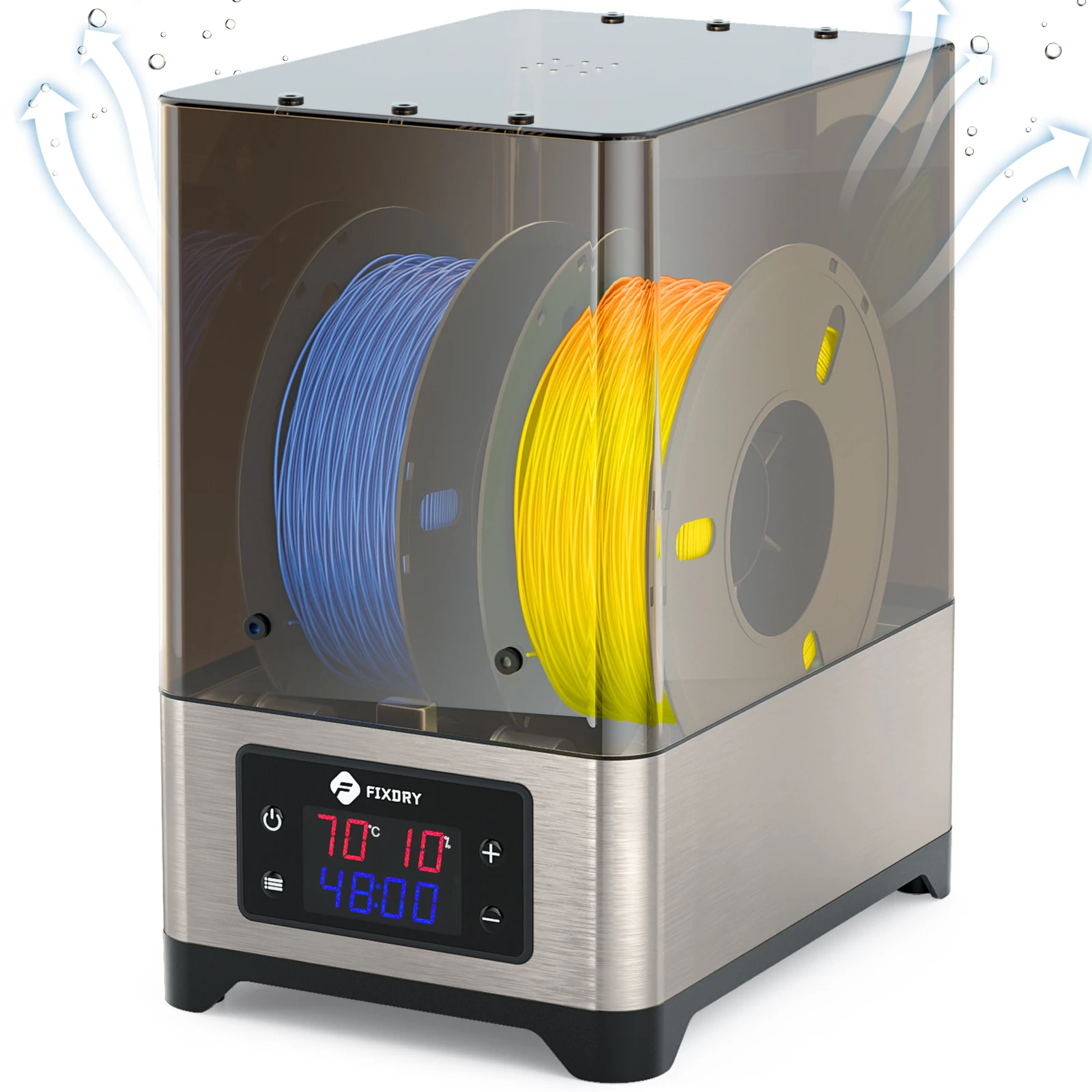

FIXDRY 3D Printer Filament Dryer Box 110W PTC Heater Keep Filament Dry Compatible for 1.75/2.85/3mm TPU ABS PLA Filaments