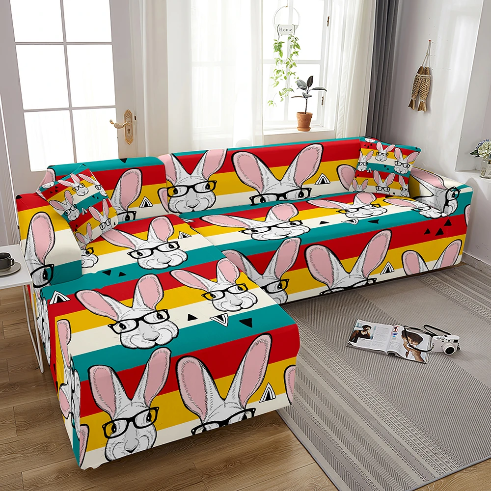 Levendig kanaal afbreken L Vorm Elastische Sofa Covers Mooie Konijn Print Couch Cover Anti Slip Afneembare  Bank Hoezen Beschermer Voor Woonkamer Inrichting|Bank beschermhoes| -  AliExpress