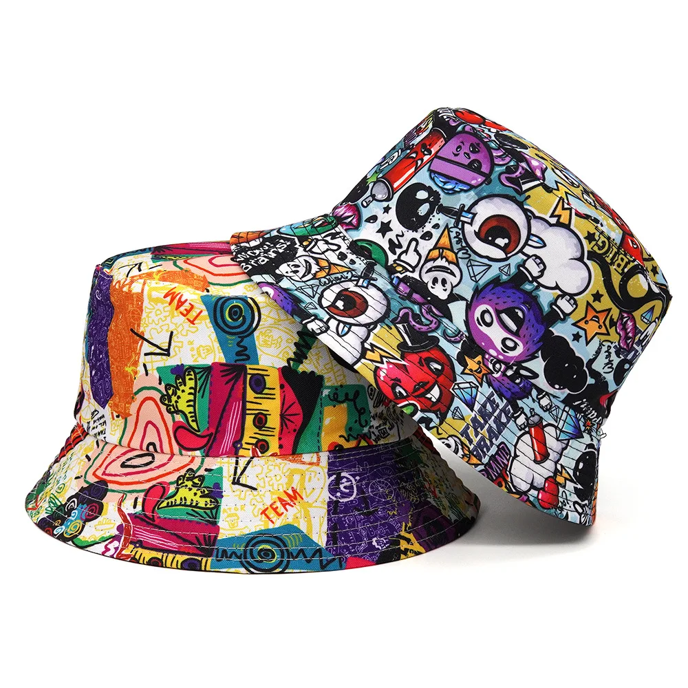 Description Picture 3 of itemHats Animal Letter Print Fisherman Hat Summer Sun Hats For Women Men Reversible Fishing Cap golf cap шапка для рыбалки лето