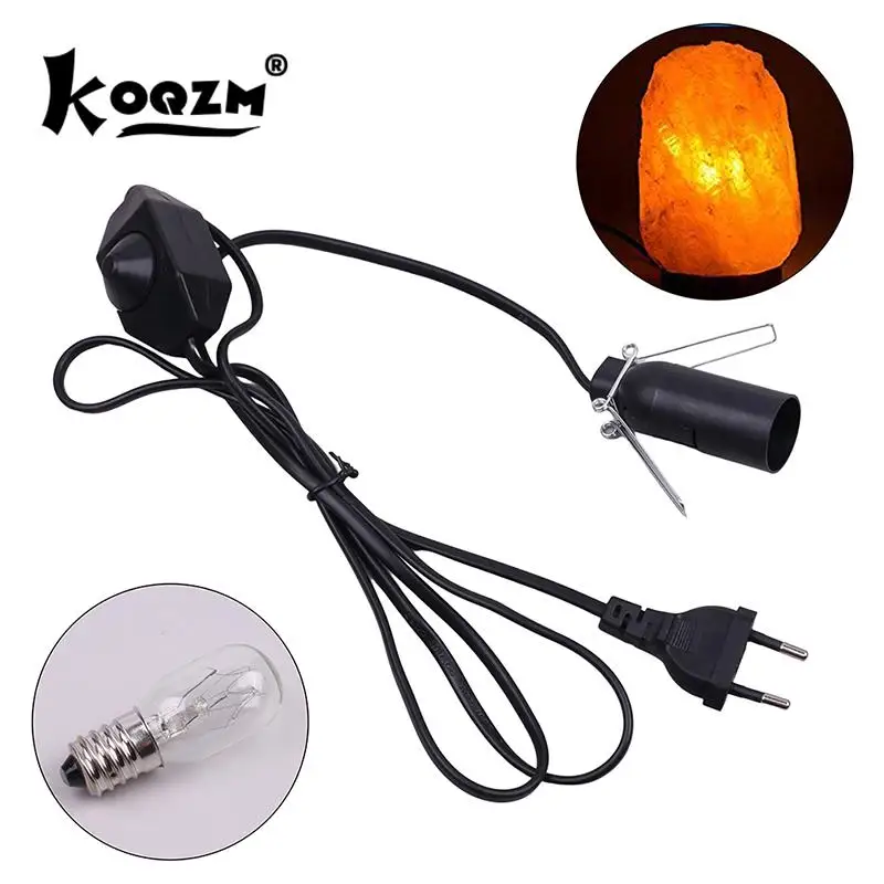 Power Cord Cable with Dimmer ON OFF Switch Metal Clip E14 E12 Base Hanglamp Holder Socket Plug 1.5m for Salt Rock Lava Lamp