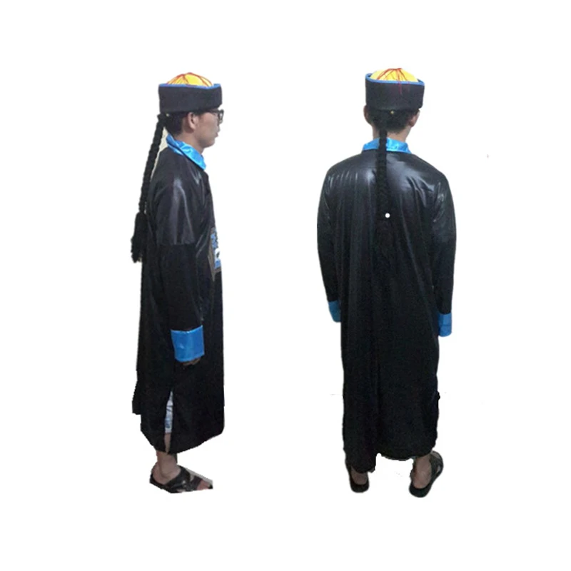 Halloween Cosplay Adult Chinese Qing Dynasty Zombie Scary Ghost Clothes Official Clothes Death Clothe Huangshan Taoist Costume
