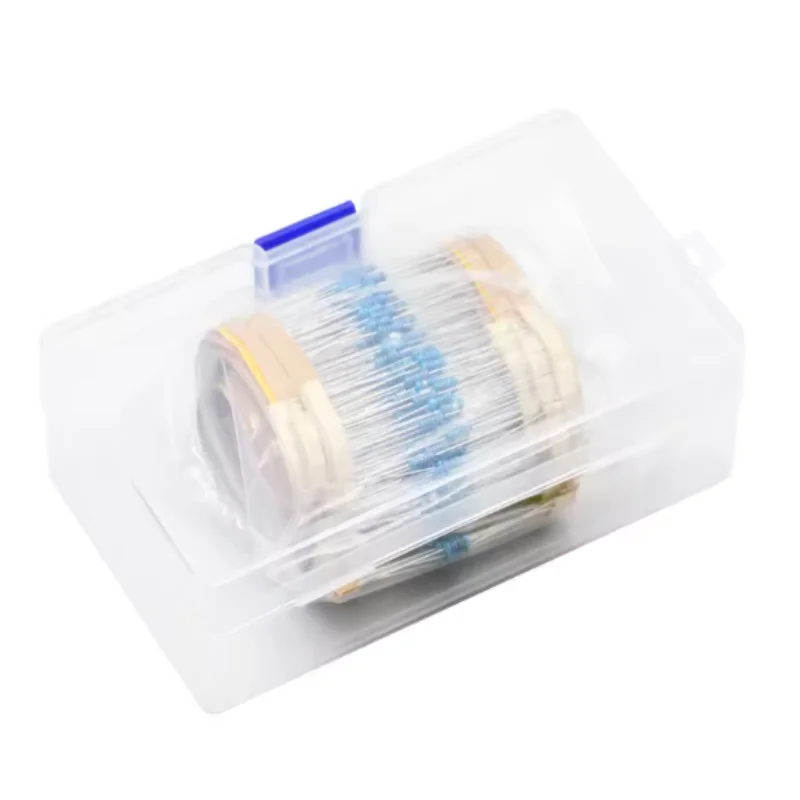600PCS 30값*20PCS 1% 1/4W 저항 팩 세트 DIY 금속 필름 저항 키트 컬러 링 저항 사용(10옴1M옴)
