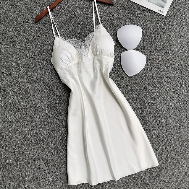 Blanc 5 pièces ensemble de sommeil Pyjamas dame dentelle Satin Pyjamas Kimono robe de bain vêtements de nuit amples maison vêtements col en v vêtements de nuit décontractés