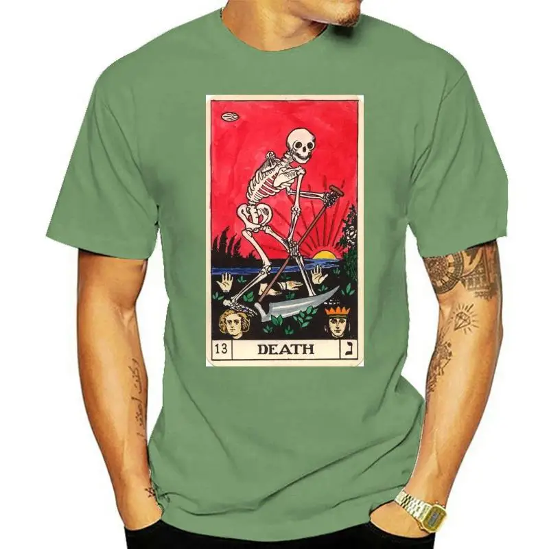 Death Tarot T Shirt Tarocchi Card Major Arcana Death Halloween Spooky Skeleton Creepy Tarot Wicca Wiccan