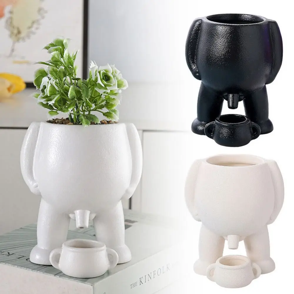 Funny Resin Funny Flowerpot Creative Piss Pot Shape Flower Pots With Drainage Holes Figure Vases for Home Office Decor - 2