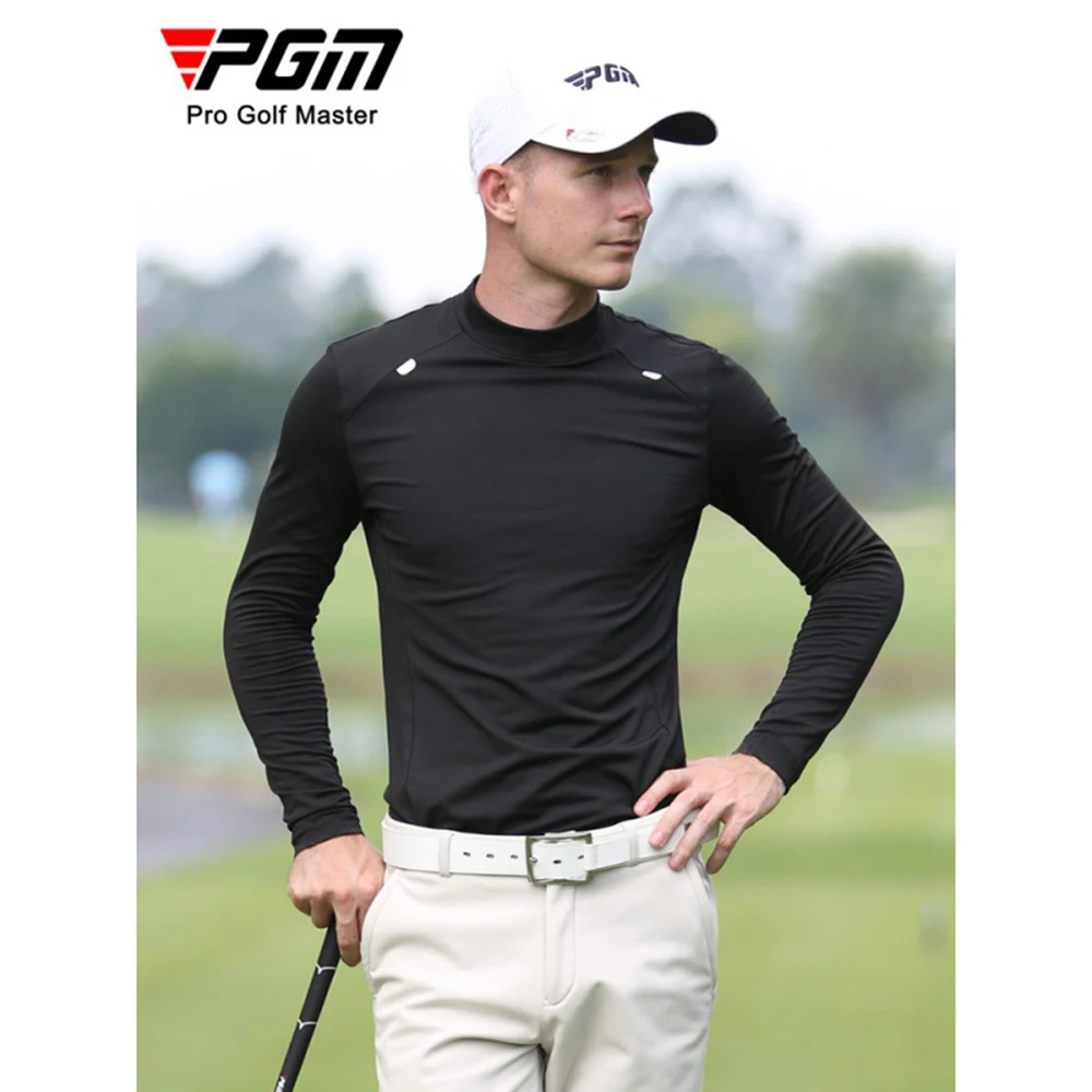 

PGM Winter Golf Clothing Men's Bottoming Shirts Round Neck Long Sleeves Warm Stretch Sports Fit High Quality Anti-pilling Tops