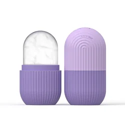 Silicone Face Ice Cube Mold for Beauty and Skin Care Therapy (PURPLE)