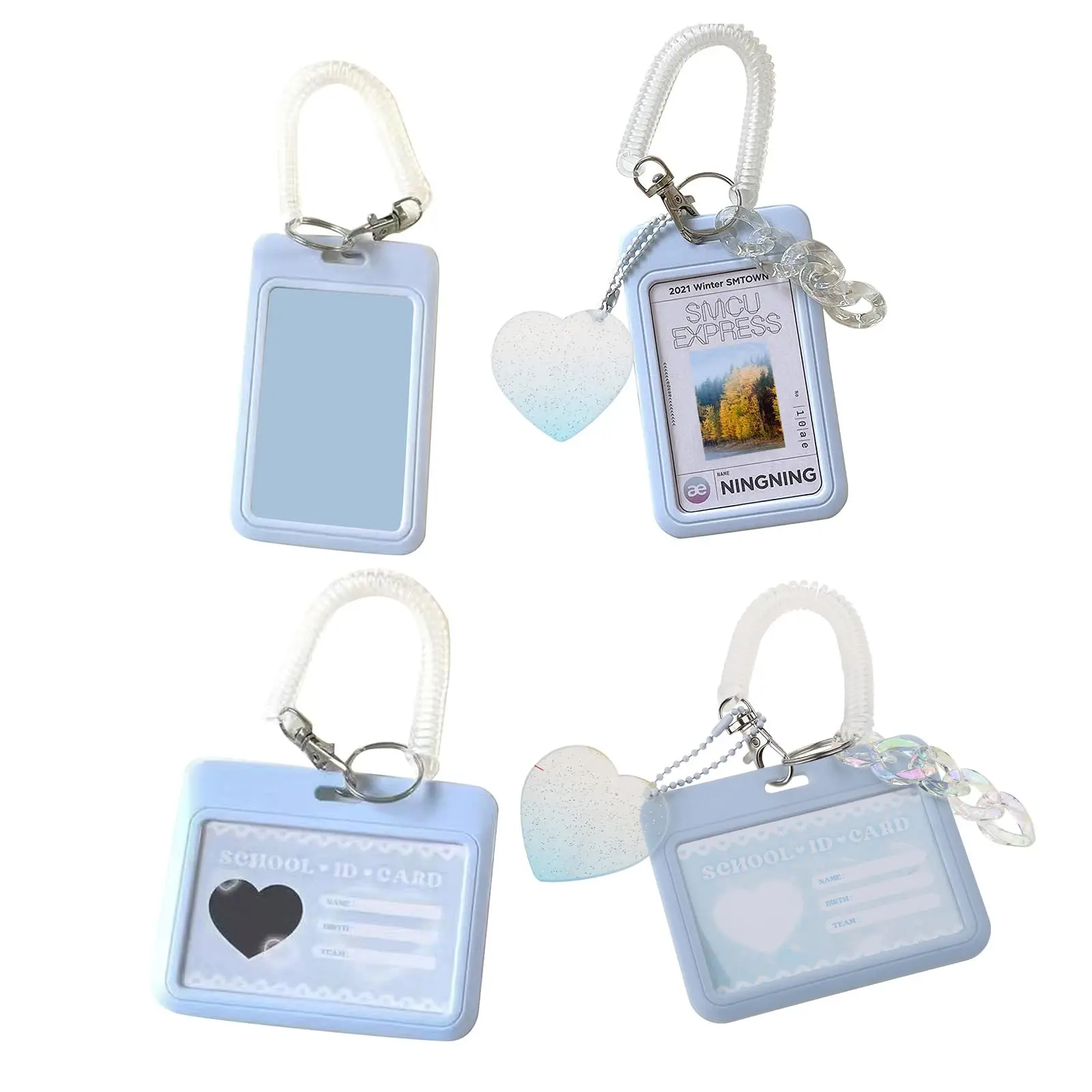 Card Holder Kawaii Baby Blue Milk Photo Credit Card ID Bank Photo Idol Postcard Holder Bus Protective card holder
