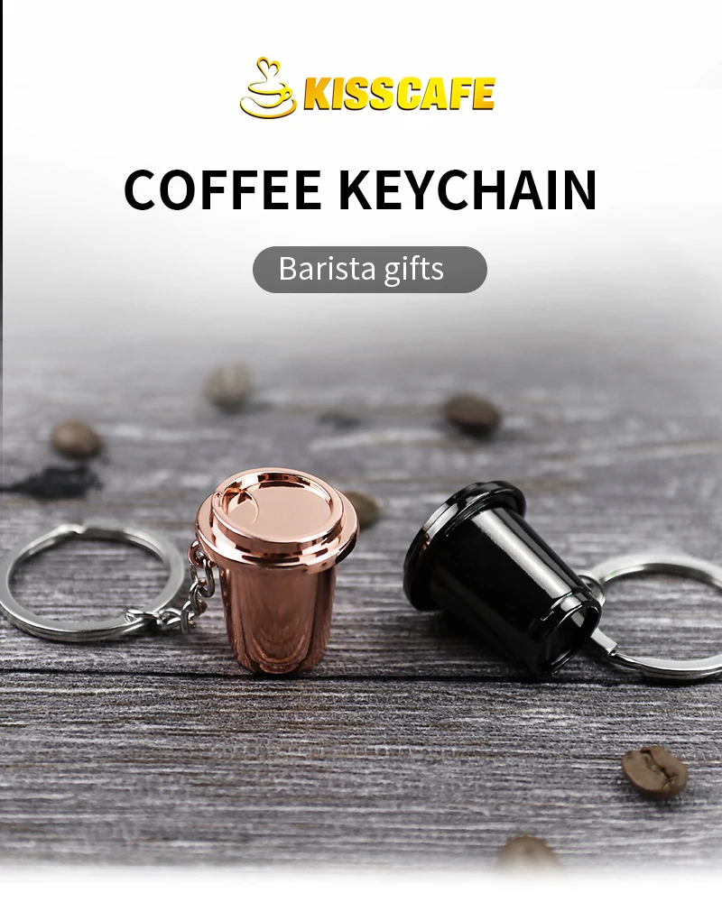Description Picture 5 of itemCoffee Keychains Mini Coffee Milk Cup Tamper Grinder Key Chain Cafe Gift Lovers Barista Keyring gift Espresso Accessories