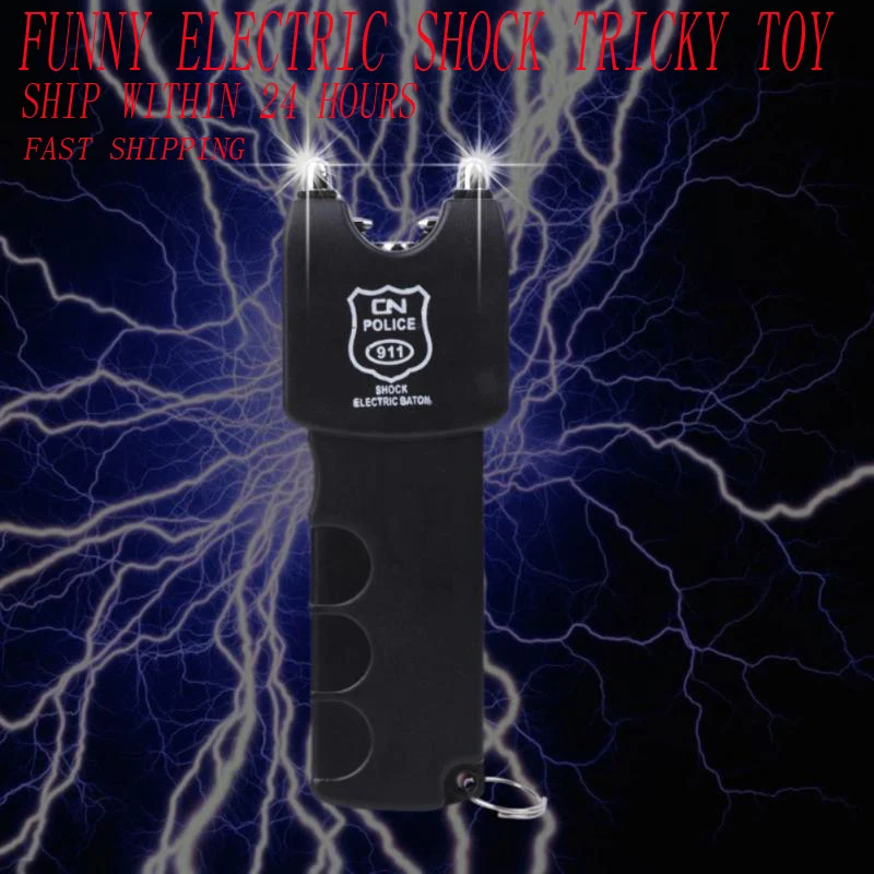 Electric Shock Stick Toy Portable Party Joke Funny Prank Flashlight