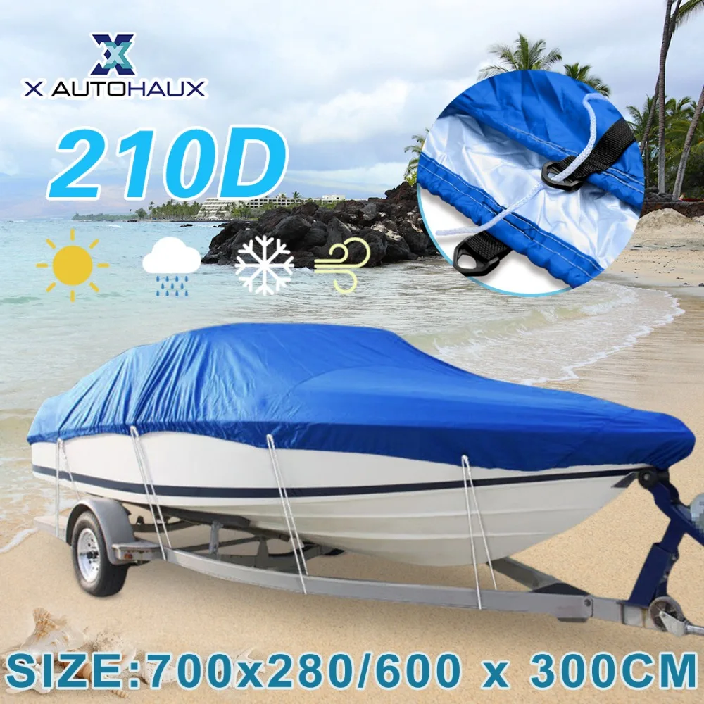Boat Cover 210D Fabric 14-22FT Waterproof Fishing Ski Speedboat Anti-UV