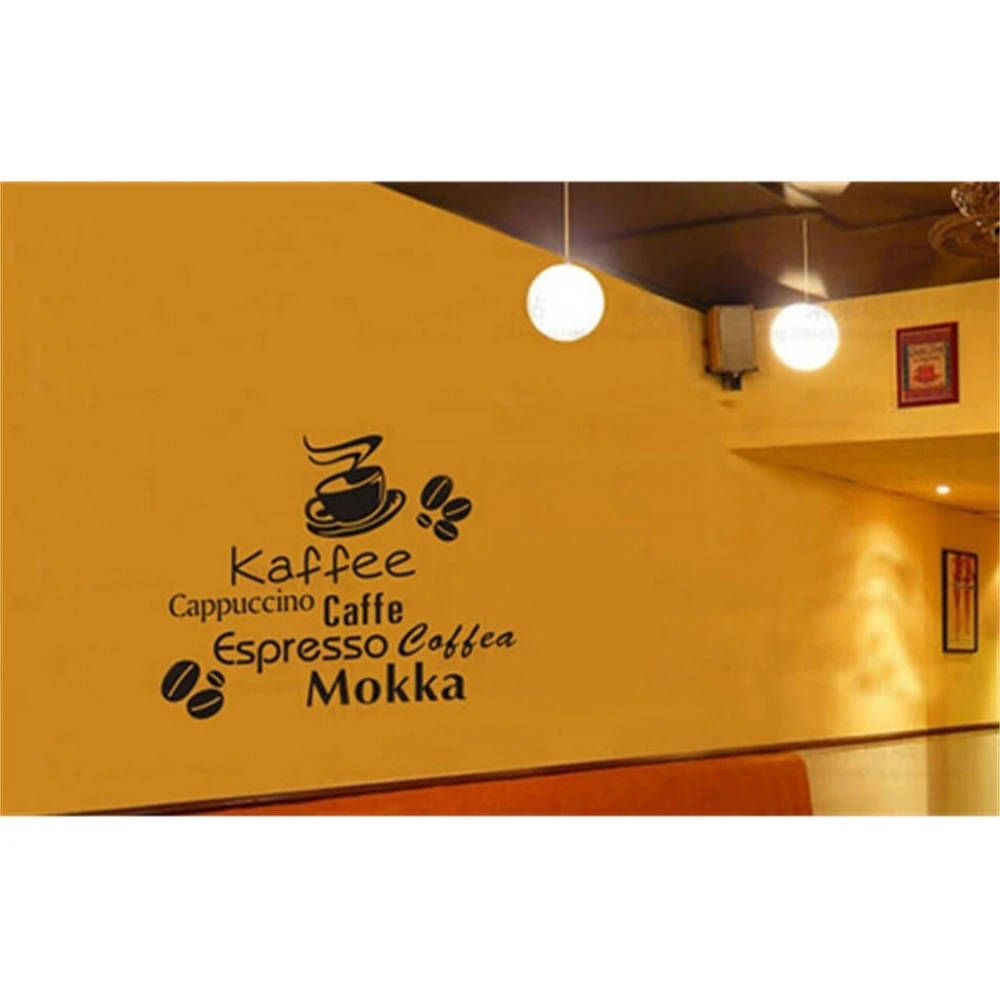Coffee Store Window Sticker Door Poster Border Kaffe Mokka Drink Food Shop Chat Bar Decoration Wall Sticker