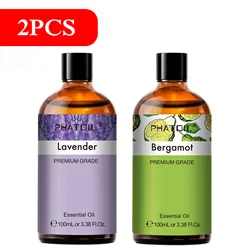 Aromatherapy Essential Oils Variety Pack - Lavender, Rose, Vanilla, Eucalyptus, Sandalwood, Pine - 100ML (Lavender Bergamot)