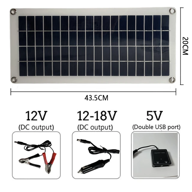 15W Panneau Solaire 12-18V Cellule Solaire Panneau Solaire pour RV Voiture  MP3 PAD Chargeur Batterie ExtéRieure A