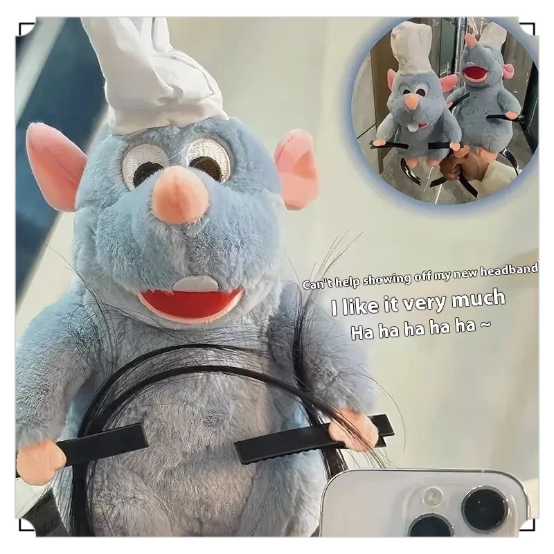 Headband Hair Clip Disney Ratatouille Anime Merchandise Kawaii Cartoon Doll French Wide Edge Hair Clip Gift For Girls