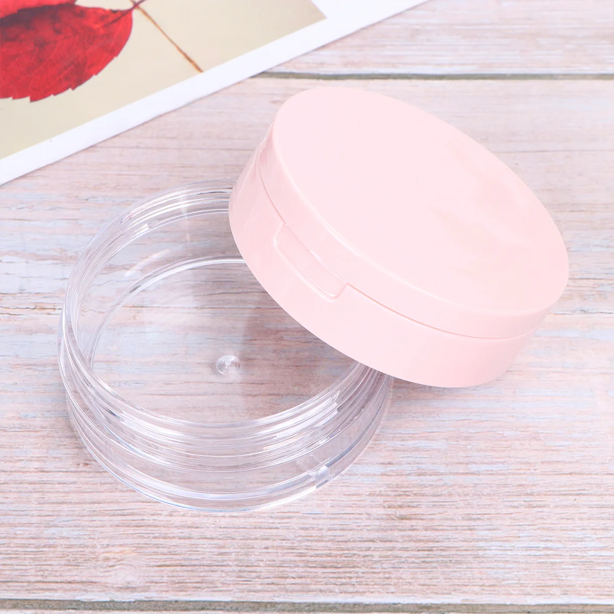 Small Empty Puff And Containerup Sample Bottle Portable Loose Powder Box Plastic Refillable Powder Container with Mirror and bath powder case loose powder puff case lotion pump bottle baby powder puff box