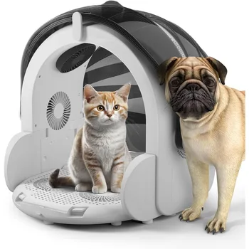 Automatic Hair Dryer Box For Cats And Small Dogs, Foldable And Large Capacity, 8 High-Velocity Fans, 360° Airflow, Tempe 1