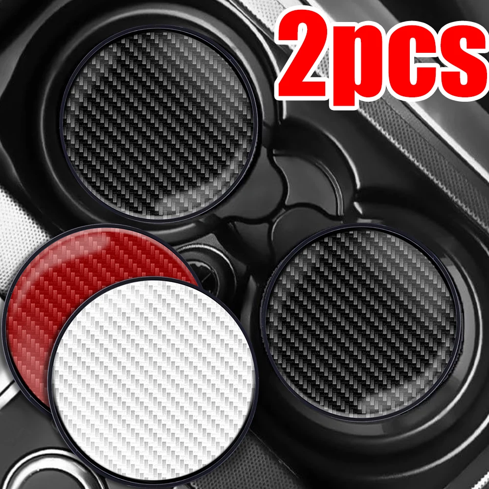 

New Carbon Fiber Pattern Soft Rubber Car Non-slip Coaster Universal Waterproof Anti-slip Coasters Automotive Accessories