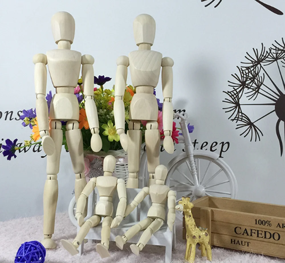 4.5/5.5/8 Inch Paint Sketch Wooden Man Model Artist Movable Limbs Doll Male  Wooden Toy