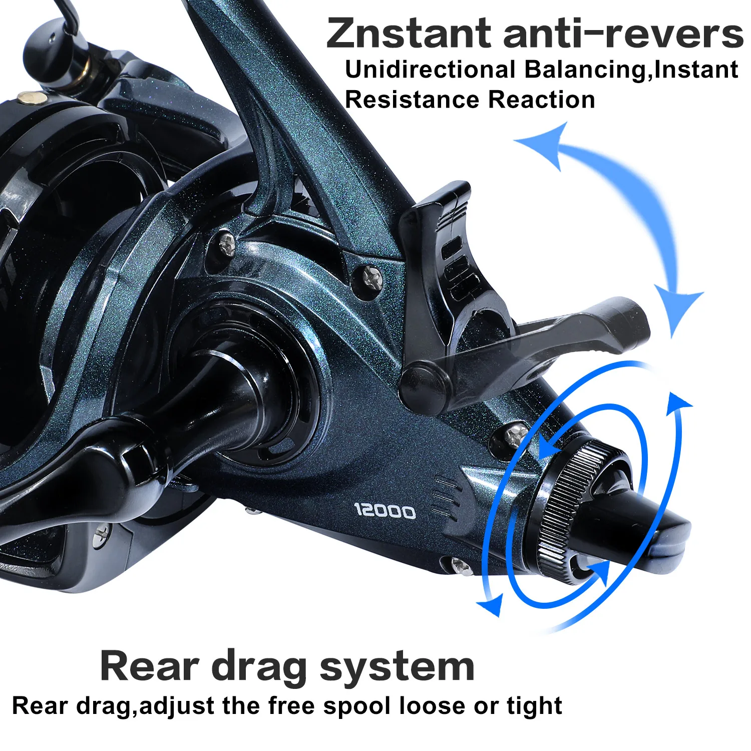 Sougayilang 13+1BB Spinnrolle, Übersetzungsverhältnis 4,6:1, maximale Zugkraft 25 kg, korrosionsbeständige Angelrolle für Salzwasser und Süßwasser mit Ersatzspule – Detail 7