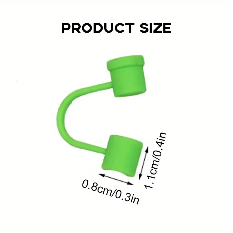 10PCS Silicone Straw Cap Solid Color Straw Stopper 7-8mm Dust Cap Candy Color Milk Tea Beverage Cover