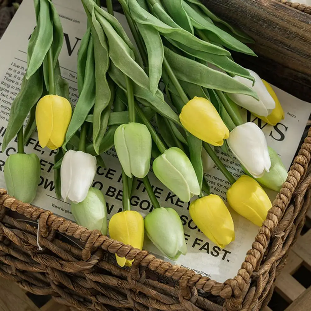 3Pcs 35cm Artificial Tulips Fake Tulip Flowers With Bendable Stems Realistic For DIY Flower Arrangement Decorations Home Party