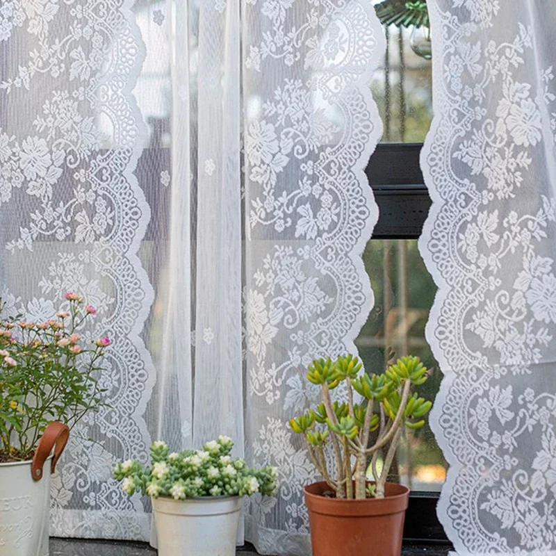 Tenda Mantovana In Pizzo Cotone Bianco - Ricamata, 32x150 Cm Per Cucina, Bistrot, Finestre Piccole - Foto 8