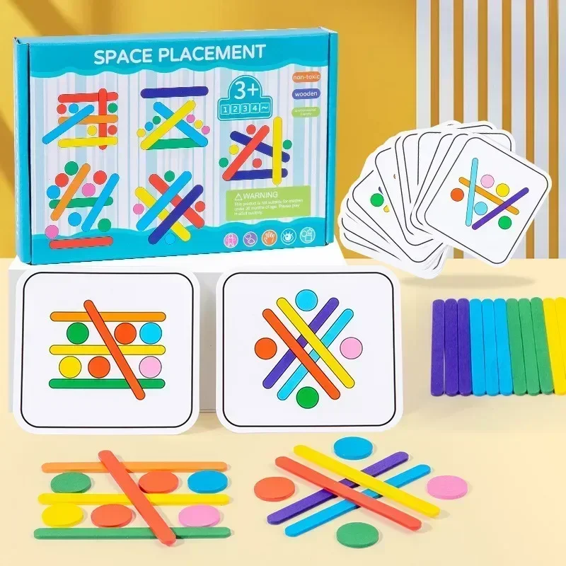 

Kids Rainbow Stick Puzzle Montessori Color Sensory Logical Thinking Matching Games Early Educational Wooden Toys