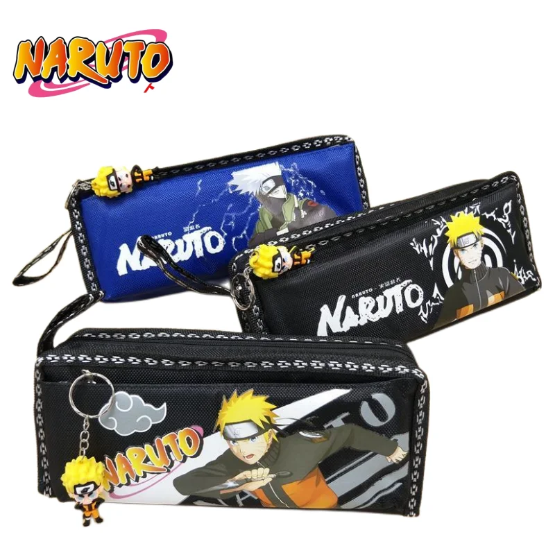 Lápis Anime Naruto Dual Zip Box, saco de lápis de desenho animado, presente  de estudante para a temporada de abertura masculino e feminino - AliExpress