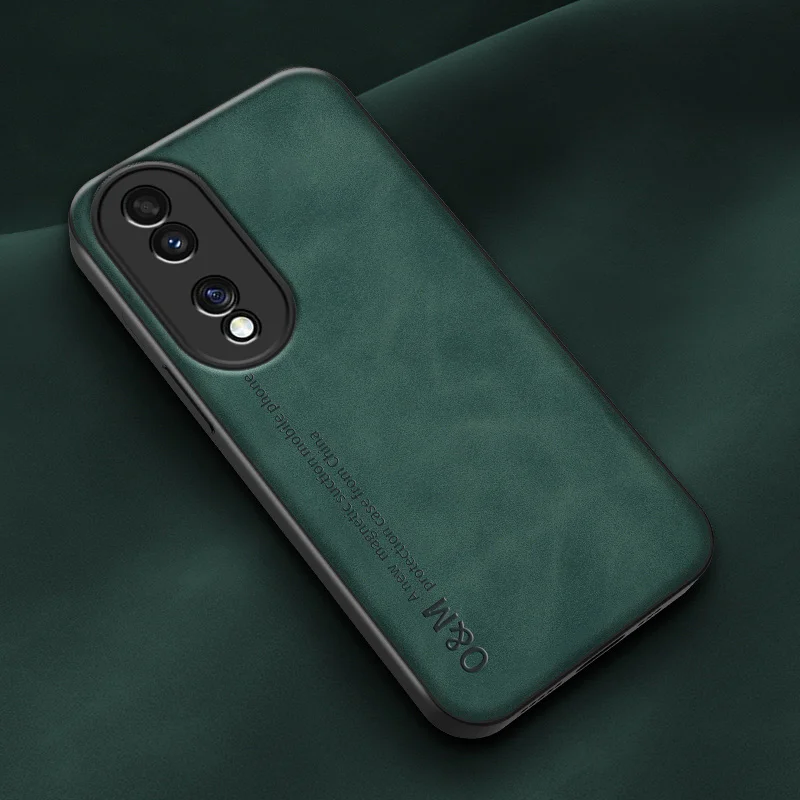 Sophisticated Suede Leather Shockproof Phone Case with Built-in Magnet