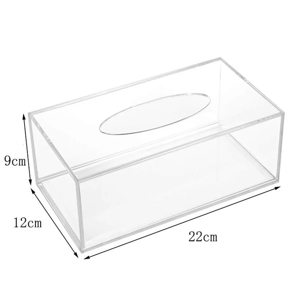 Clear Acrylic Tissue Box Holder Creative Simple Rectangular Paper Napkin Cointainer Oragnizer For Car Home Table Supplies