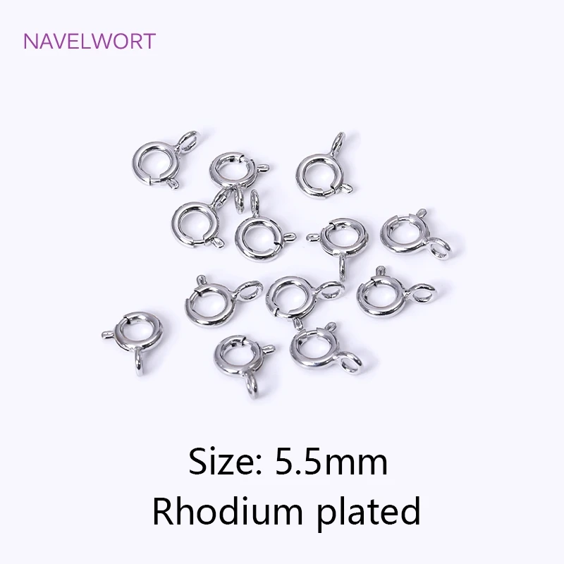 Großhandel 1/5/5/6/7mm 18 Karat vergoldet Messing runde Klaue Feder verschluss für Armband, Verschluss für die Schmuck herstellung, DIY Schmuck material – Detail 26