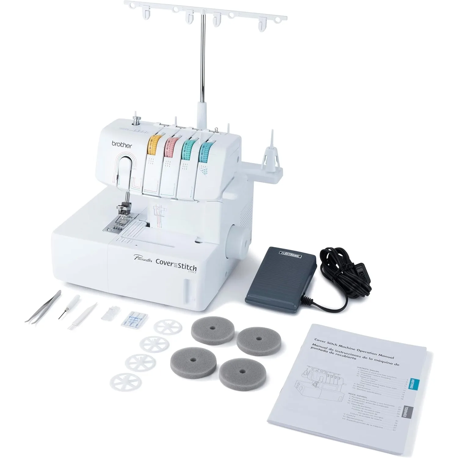 Coverstitch Serger, 2340CV, Sturdy Metal Frame, 1,100 Stitches Per Minute, Trim Trap, Included Snap-on Presser Feet 5