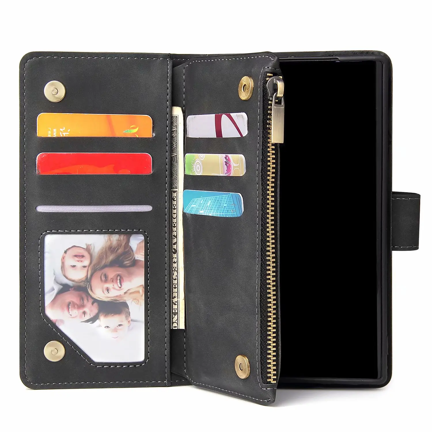 For Huawei Honor 30 Pro Case Magnetic Zipper Wallet Mobile Retro Wallet Flip Card Stand Cover Leather Luxury Leather Wallet 