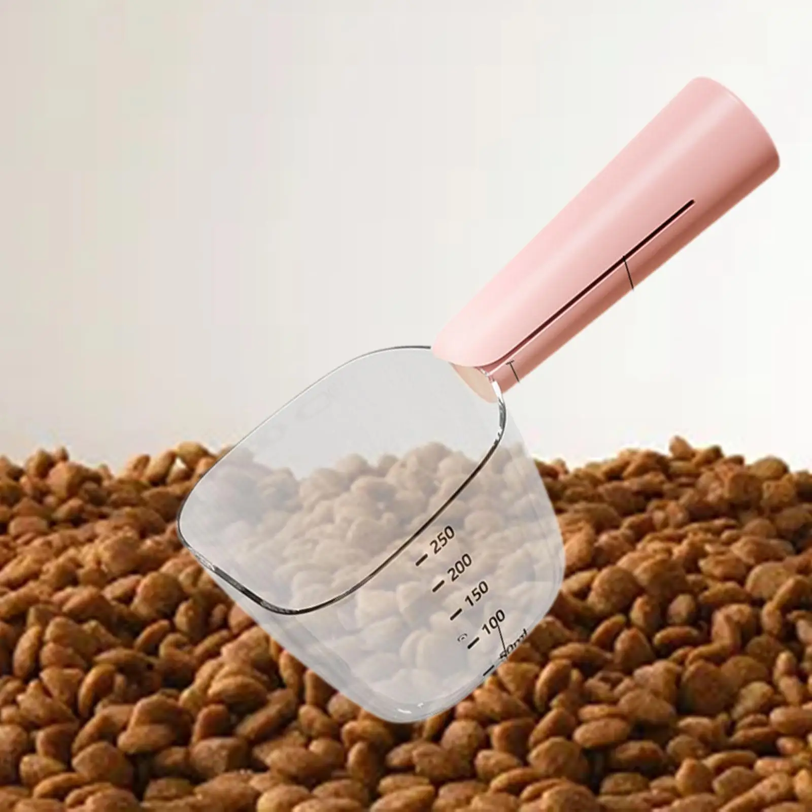 Cat Shovel Spoon with Built Seal Clip Precise Pet Food Measuring Scooper Feeder Tool for Dogs Cats and Puppies