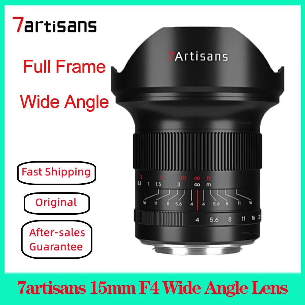 7artisans 15mm F4 Wide Angle Lens Full Frame for Sony E Canon RF Nikon Z Leica Sigma L Mount Camera for A7SIII A7 IV R5 R6