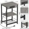Bedside table with charging station, 3-story side table with USB port and socket, side table with living room with storage rack 2