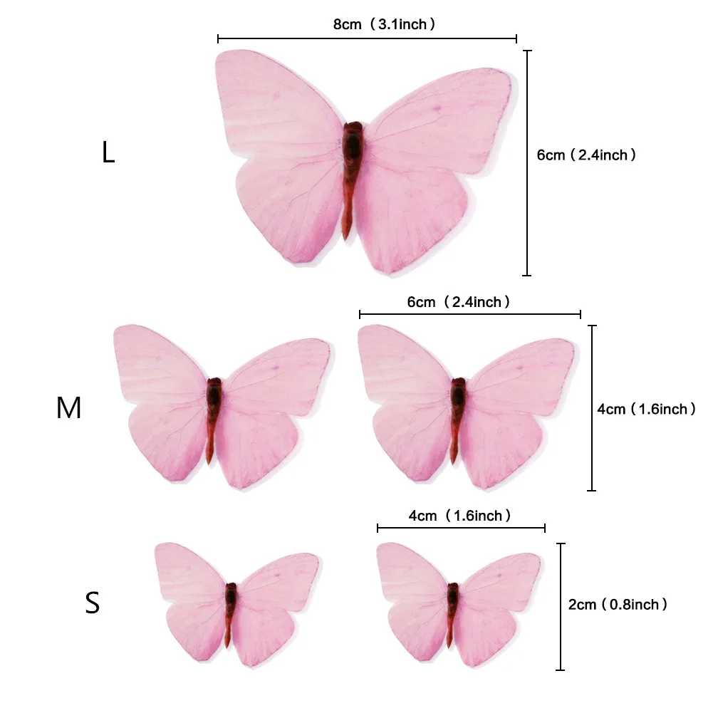 Elegant Butterfly Cake Toppers - Decorative Flags