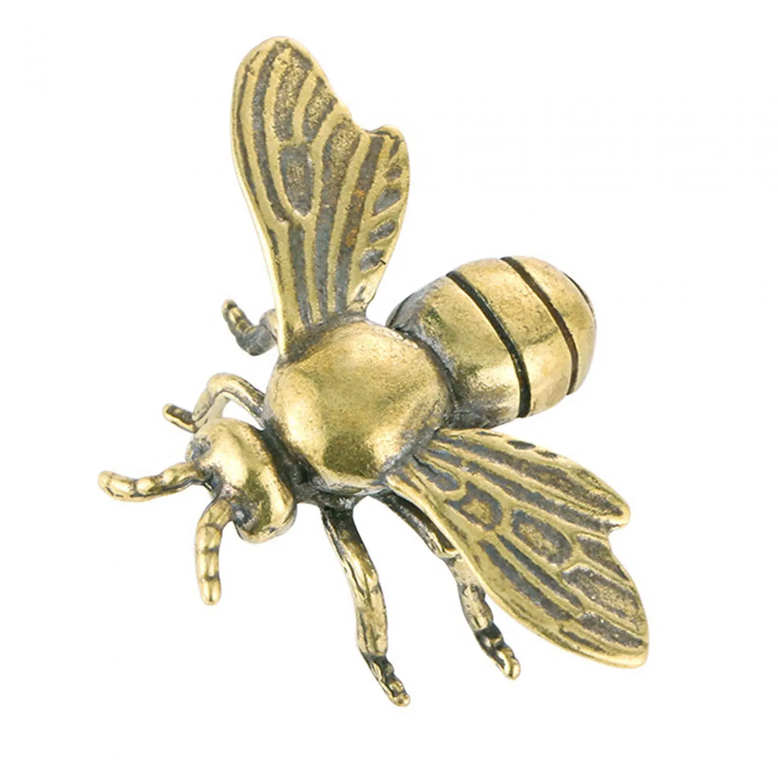 Bee Figurine Mini Figurine Crafts Collection Tea Pet Honeybee Ornament Copper for Tea Room Car Decoration Artistic