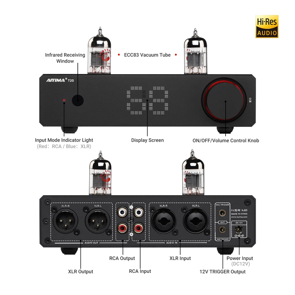 Suca Audio 真空管アンプ .AIYIMA真空管プリT2DC12V Amazon.co.jp: AIYIMA T2 【 upgrade 】 Bluetooth5.0 真空管