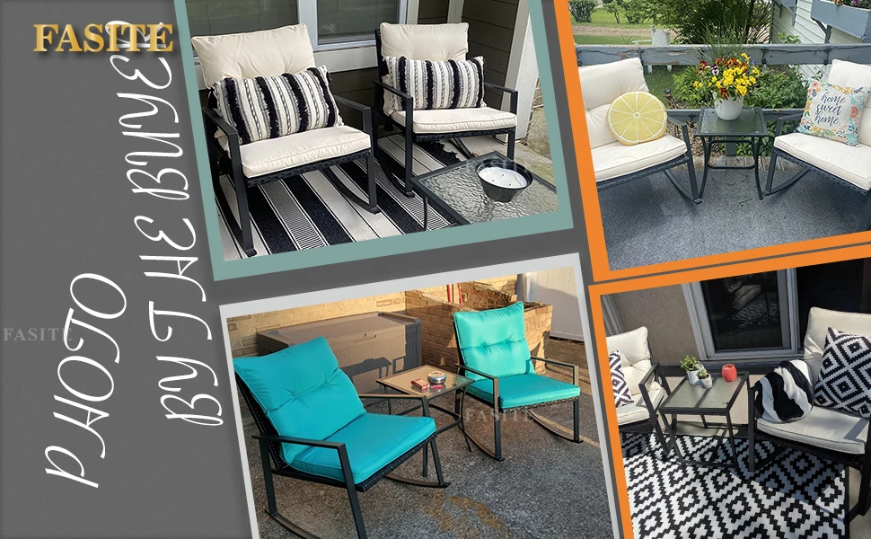 3 Pieces Rocking Bistro Set 